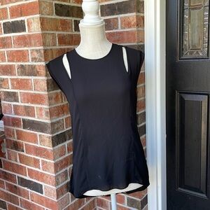 BCBG MAXAZRIA Black Peek‎ A Boo Shoulder Top